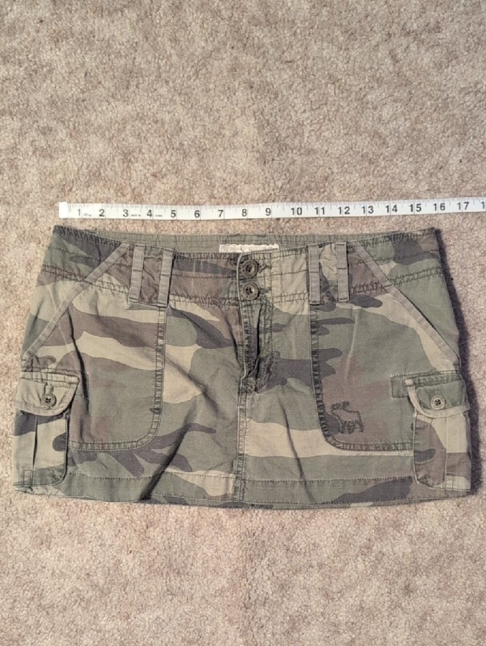 Y2K Abercrombie & Fitch Green Camo Utility Mini Skirt - Picture 10 of 11
